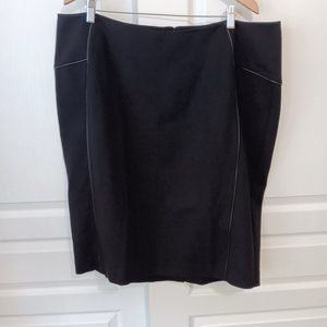 6th & Lane Women's Black Pencil Skirt Faux Leather Detail Size 22